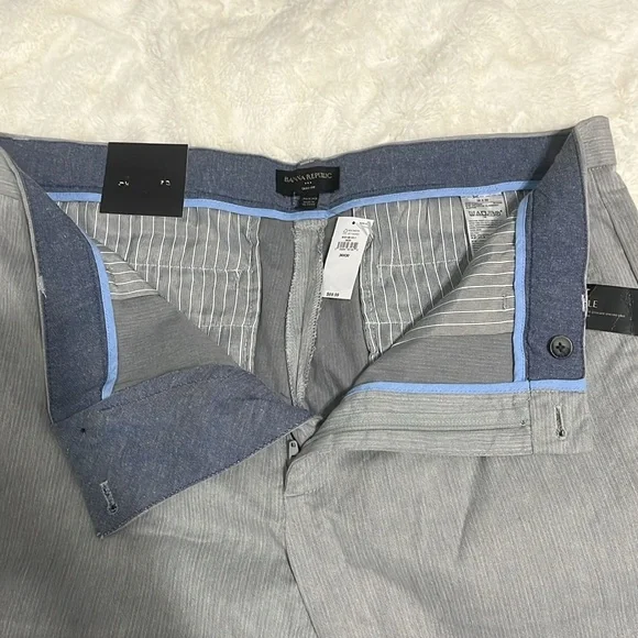 Banana Republic Mens  slim stretch Dress Pant Gray Size 36 x 30 - Picture 4 of 7